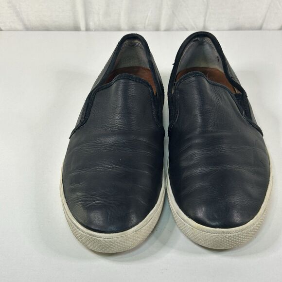 Frye Chambers Gore Men\'s 10 Slip on Shoes Black Soft Pebbled Full Grain